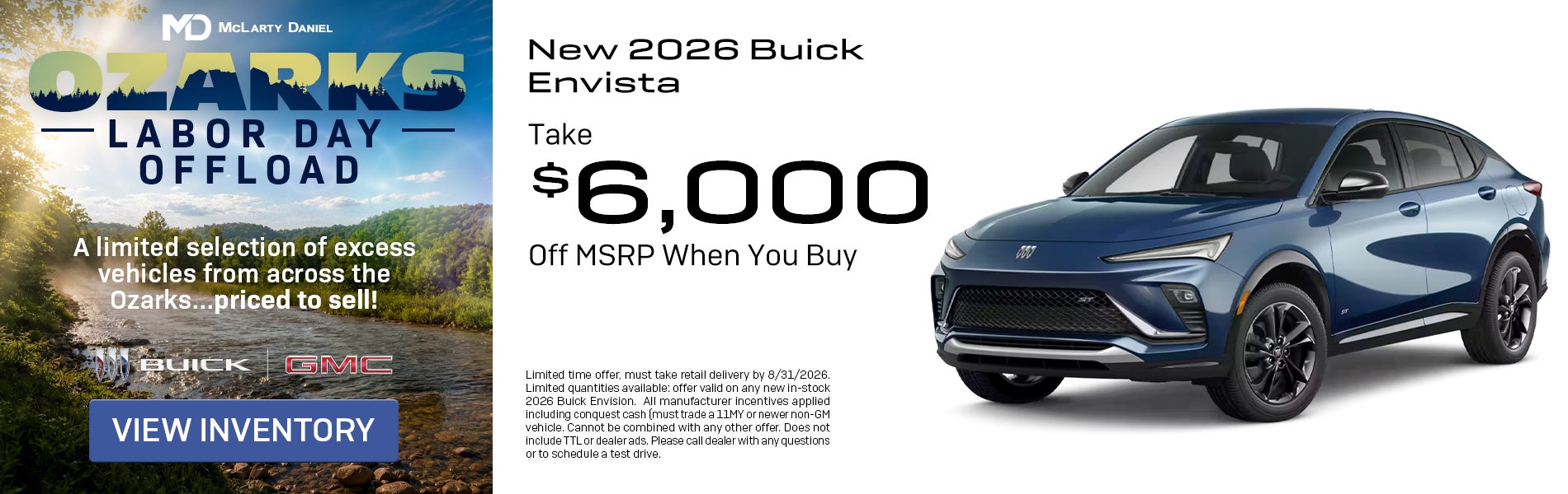  Buy a new 2026 Buick Envista and take $6,000 off MSRP!