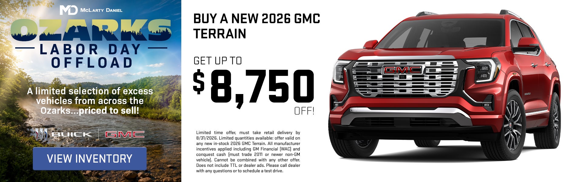 Buy a new 2026 GMC Terrain and get up to $8,750 off!