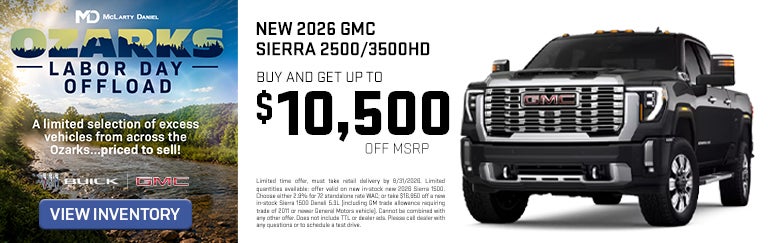 Buy a new 2026 GMC Sierra 2500/3500HD and get up to $10,500 