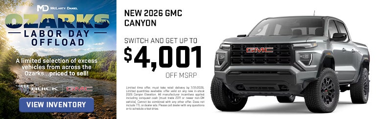 Switch to a new 2026 GMC Canyon and get up to $4,001 off!