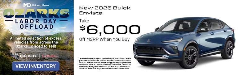  Buy a new 2026 Buick Envista and take $6,000 off MSRP!